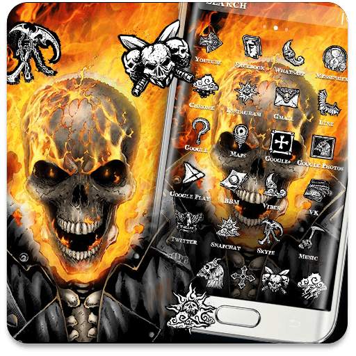 Yellow Fire Skull Theme 1.1.6