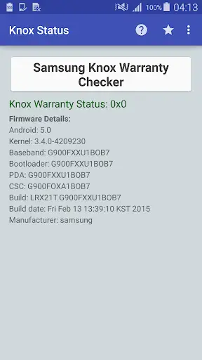 KNOX Status Samsung screenshot 1