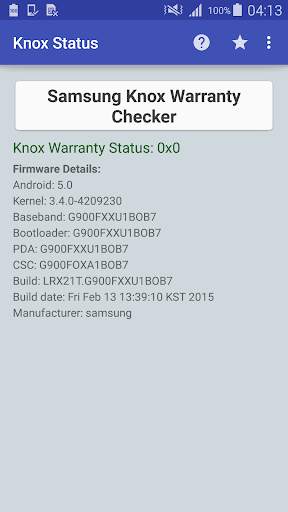 KNOX Status Samsung screenshot 1