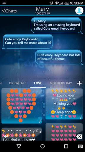 Rain Glass Emoji Keyboard Skin screenshot 4