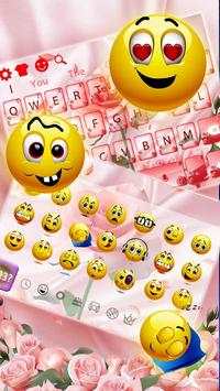 beautiful pink rose keyboard theme screenshot 3