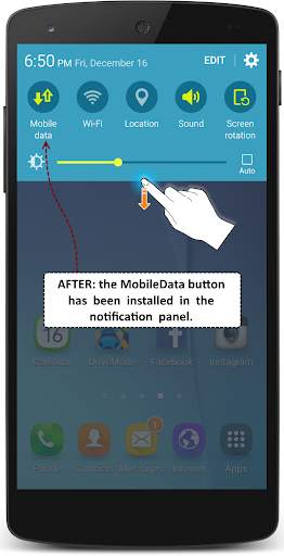 Install the MobileData button screenshot 3
