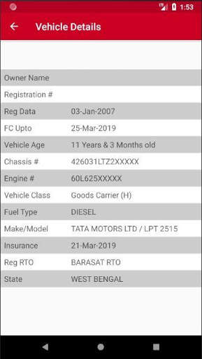 WB RTO Vehicle Owner Details screenshot 2