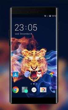 Theme for Lava Iris 503: Fire Tiger Wallpaper screenshot 1