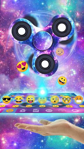 Fidget Spinner Galaxy Emoji Keyboard Theme🔥 screenshot 2