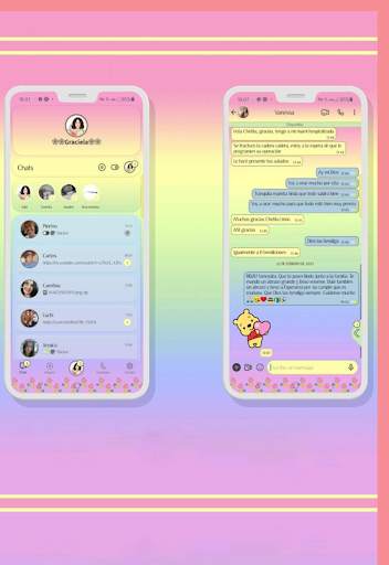 Tema Chat Pink & Wallpaper screenshot 16