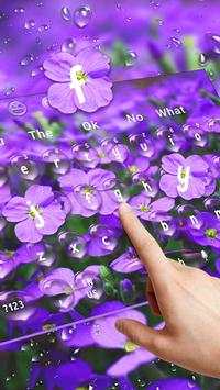 Purple Flower Waterdrop Keyboard Theme screenshot 2