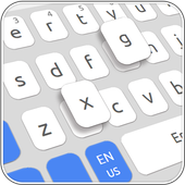 Einfache weiße blaue Tastatur icon