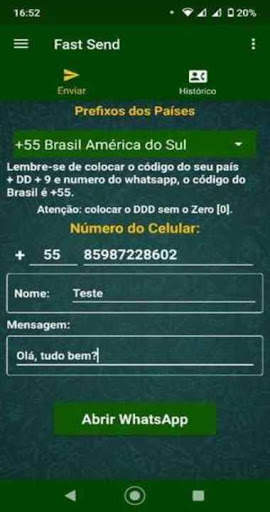 Fast Send -Abrir no WhatsApp Conversa em um clique screenshot 1