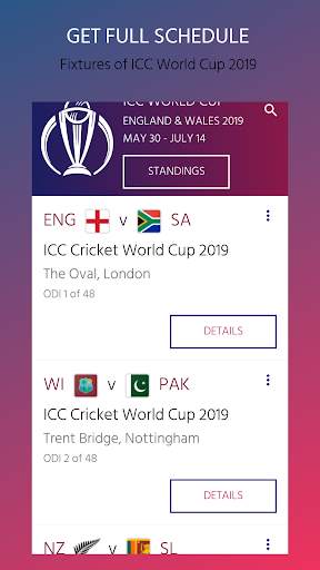 CRIC-TIK : ICC World Cup Fixture 2019 screenshot 1