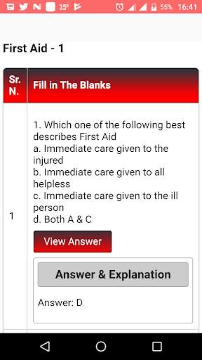 First Aid MCQ screenshot 2