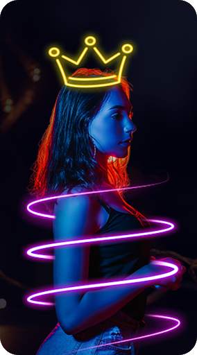 Light Crown Photo Editor : Neon Effect screenshot 1