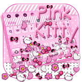 Pink Kitty Gravity Keyboard Theme أيقونة