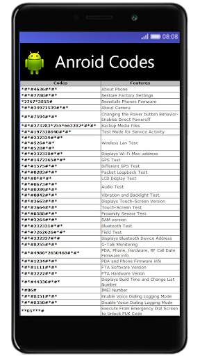 Secret Codes For Android – Access Hidden Info screenshot 5