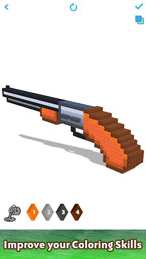 Guns 3D Color by Number - Weapons Voxel Coloring screenshot 5