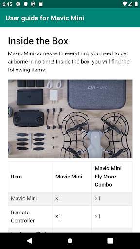 User guide for Mavic Mini screenshot 1