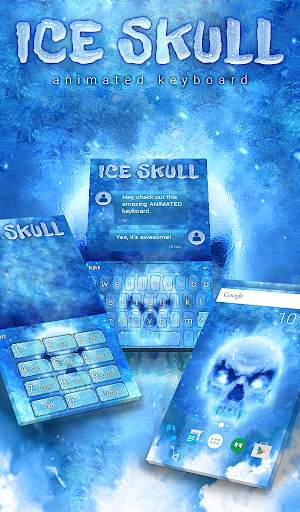 Ice Skull Animated Keyboard   Live Wallpaper screenshot 1