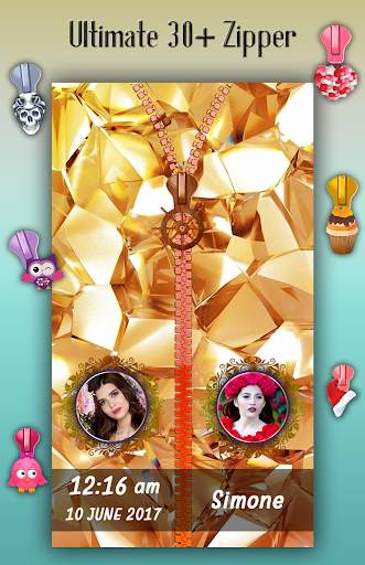 Golden Zipper Lock Screen screenshot 4