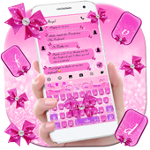 Tema della tastiera Glitter Pink Bowknot icon