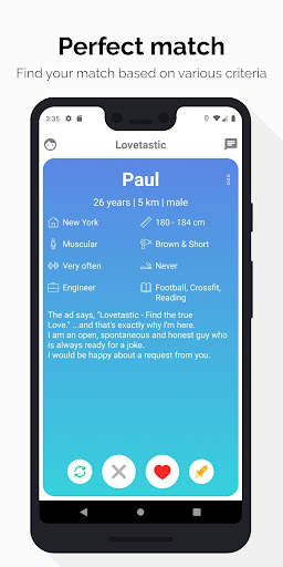 Lovetastic: Pictureless Dating screenshot 2