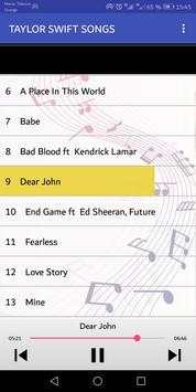 Taylor swift songs screenshot 2