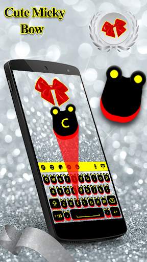 Cute Mickey Bow Keyboard Theme screenshot 4