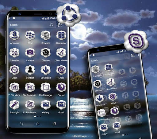Whale Moon Launcher Theme 2 تصوير الشاشة