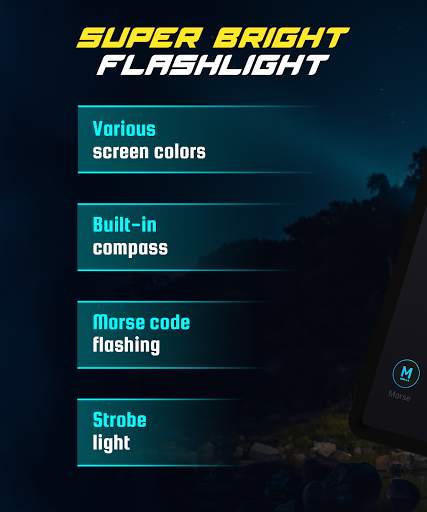 Flashlight - morse & compass screenshot 1