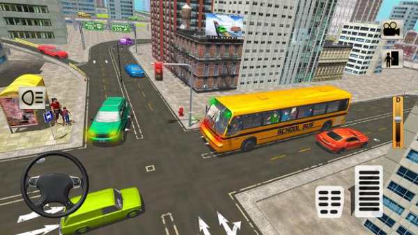 Bus Sekolah Menengah Mengemudi 2017: Game Bus yang screenshot 9