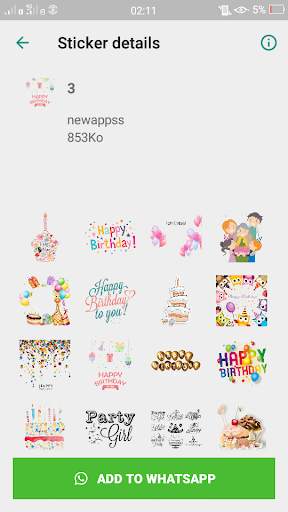 Birthday Stickers For WhatsApp (WAStickerApps) screenshot 3