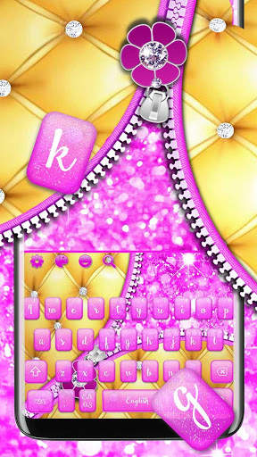 Pink Gold Zipper Theme screenshot 1