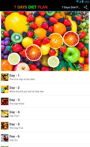 Weight Loss 7 Days Diet Plan screenshot 1