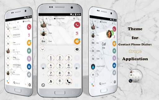 Marble White Phone Dialer Theme screenshot 1