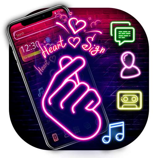 Violet Neon Finger Heart Theme💕 1.1.4