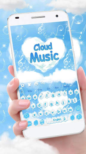 Lovely Cloud Heart Music Keyboard Theme screenshot 1