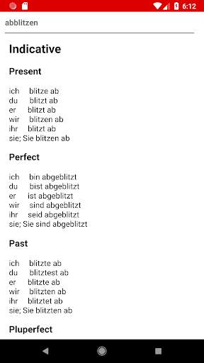 German Verbs conjugation offline (English version) screenshot 4