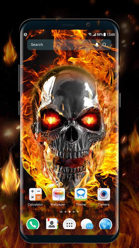 Flaming Skull Live Wallpaper for Free screenshot 1