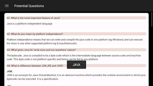 Potential Interview Questions скриншот 4