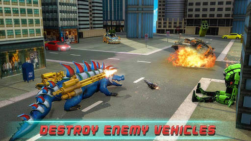 Flying Crocodile Robot Transformation Game screenshot 2