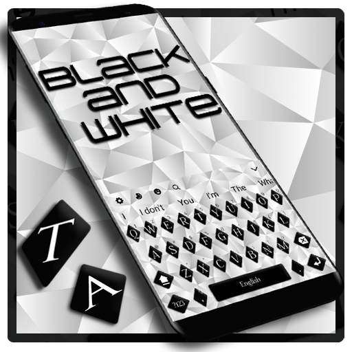 Trendy Black And White Keyboard Theme 10001006