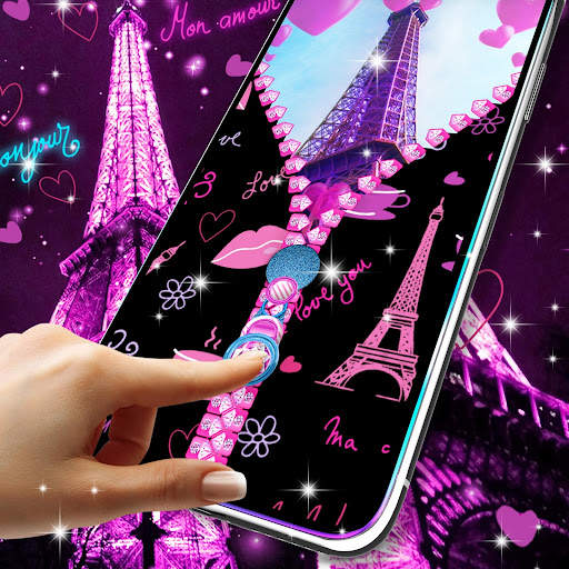 Paris zipper lock screen screenshot 6