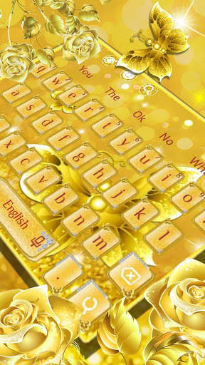 Golden Butterfly Keyboard Theme screenshot 1
