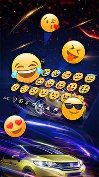Cool 3D Neon Blue Sports Car Keyboard स्क्रीनशॉट 3