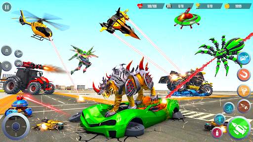 Flying Tiger Robot Car Games स्क्रीनशॉट 7