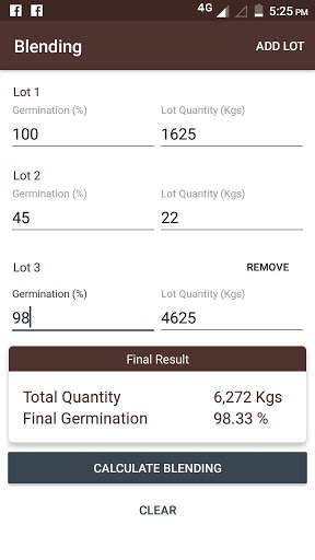 Seed Blending Calculator 1 تصوير الشاشة