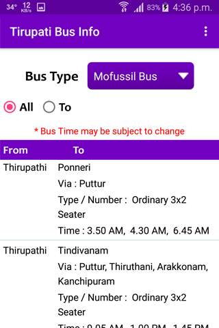 Tirupati Bus Info screenshot 7
