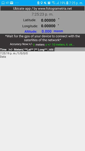 UBICATE APP to calculate Altitude, GpS Of line. 1 تصوير الشاشة