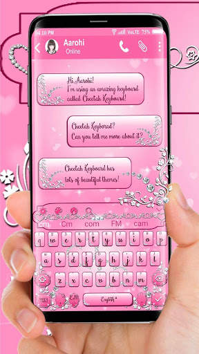 Pink Diamond Princess Keyboard Theme screenshot 1