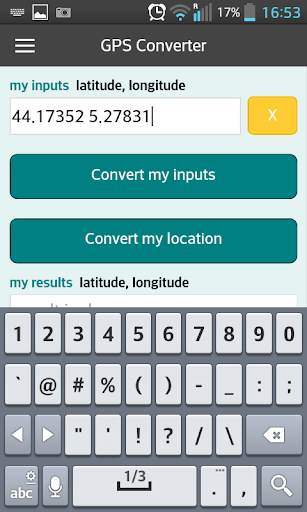 GPS coordinaten converter screenshot 3