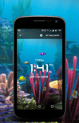 Aquarium digital clock live wallpaper screenshot 5